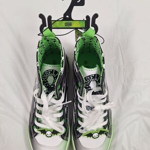 Beetlejuice High-Top Sneakers with Green and Black Design